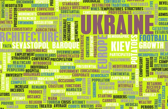 Ukraine the Country in Europe as Art