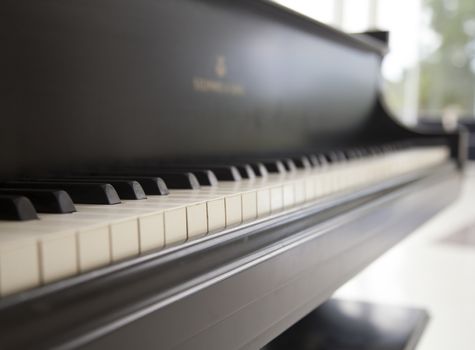 Closeup of piano keys