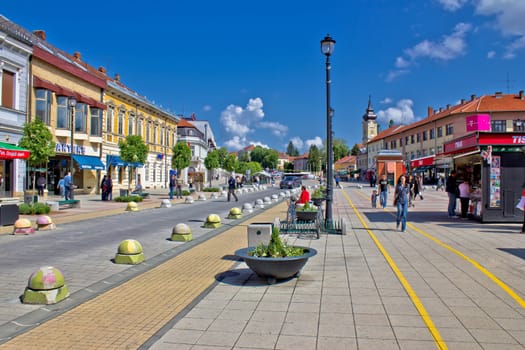 DARUVAR, CROATIA - MAY 03: Unidentified people on main city square  on May 03, 2011 in Daruvar Croatia. Daruvar is the main political and cultural centre of the Czech national minority in Croatia.