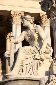 Pallas-Athena-Brunnen Fountain of the Austrian Parliament in Vienna, Austria