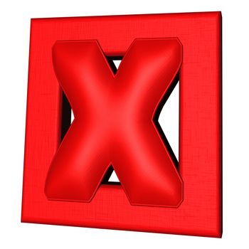 Red 3d symbol of cross mark on white background