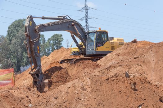 Laying of new high-speed roads in Israel.