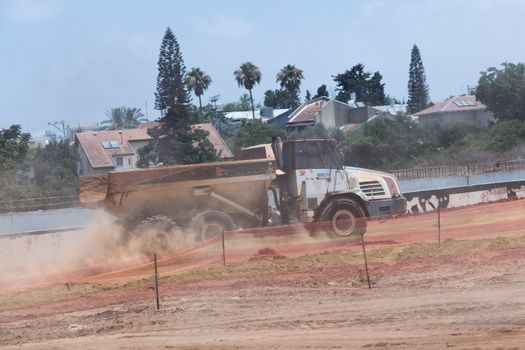 Laying of new high-speed roads in Israel.