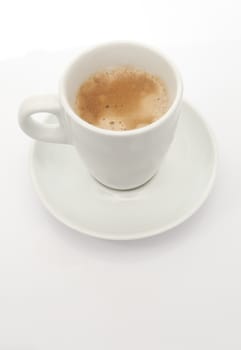 Espresso Coffee in White Cup White Background
