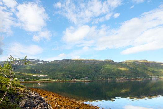 Idyllic view of and mountains of Norway