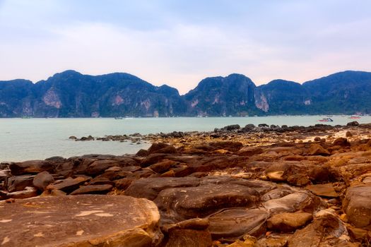 island Phi-Phi during outflow, Thailand