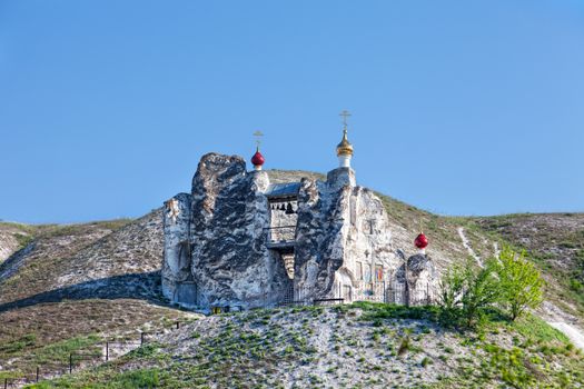 Belltower of a cave monastery in Kostomarovo, Russia