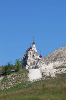 Belltower of a cave monastery in Kostomarovo, Russia