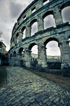 ancient Roman amphitheater coloseum in Pula, Croatia