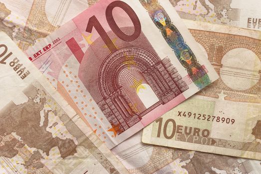 Close-up of Euro Bills Horizontal Background Photo