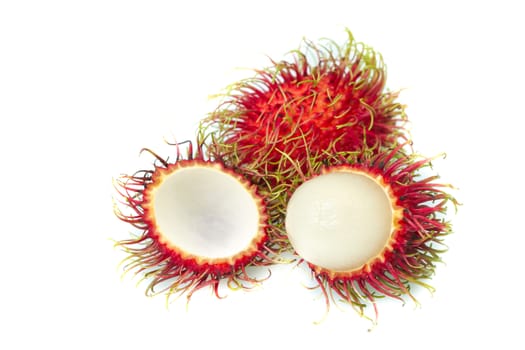 Rambutan macro isolated white background