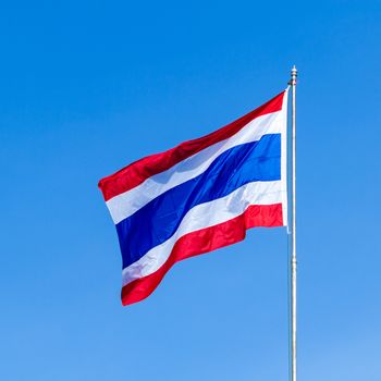 Thailand flag with clear blue sky