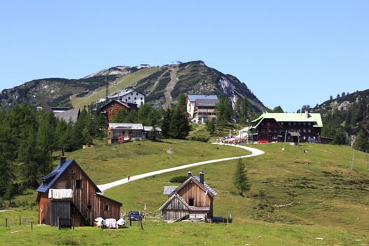 Austria panorama of teh small village in the mountains