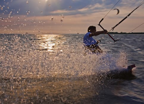 Austria active person enjoying water sport in the lake