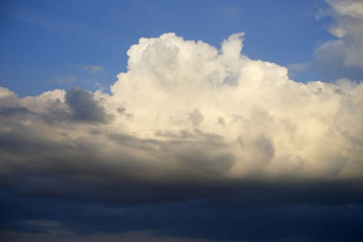 The dark clouds in contrast with clear sky