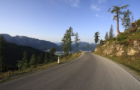 Austria panorama of the mountains and the blue sky