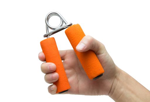 Hand Squeeze Spring Hand Grip Strengthener and Exerciser. With clipping path.