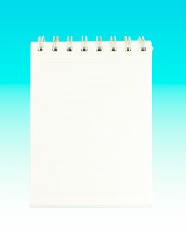 Spiral Notepad Isolate on blue background