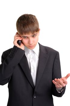 teenager talking on business matters on the phone