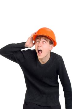 The teenager in a hard hat