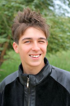 smiling happy teenager portrait outdoor