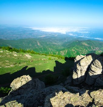 view of the mountains and rocks