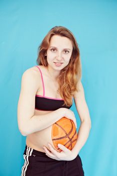 Figure basketball belly of pregnant woman