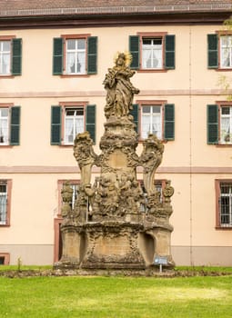 Statue outside town hall in Gerlachsheim Germany
