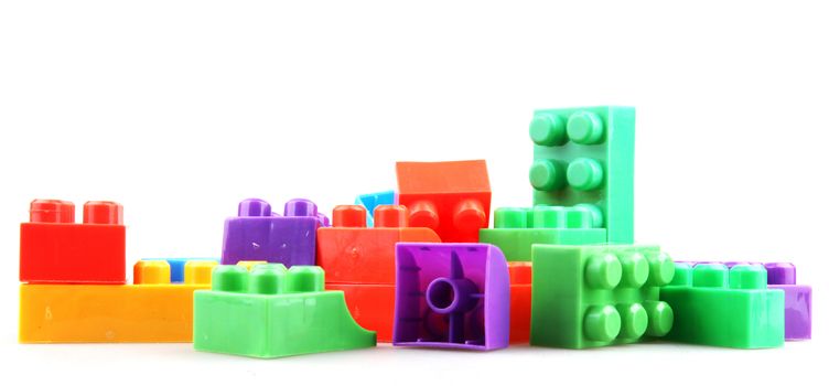 Plastic building blocks.