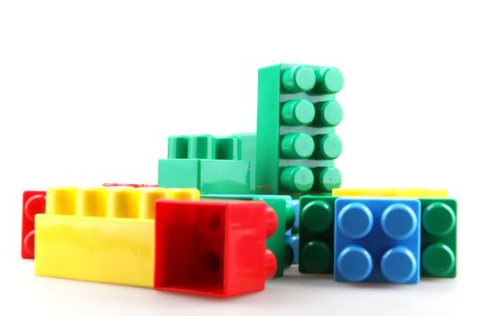 Plastic building blocks.