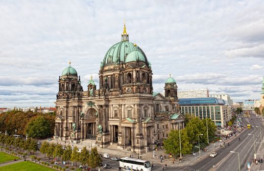 Beautiful day view of Berlin Cathedral (Berliner Dom), September 23,2012, Berlin, Germany. Berlin cathedral � the biggest Protestant church of Germany