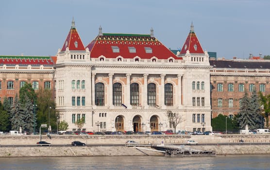 View of swimming baths Gelert , on June 8, 2012 in Budapest, Hungary. The bathing complex settles down in the beautiful building built in style secession in 1918.