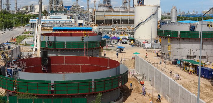 Industrial construction yard in sunny day