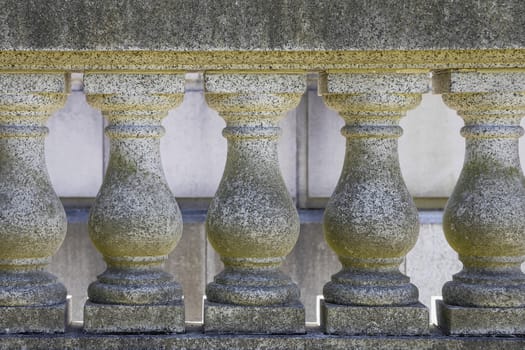 Marble Stone Balustrade with Balusters Handrails and Base Closeup