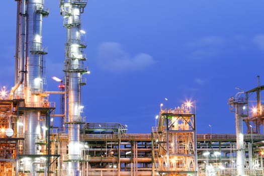 Chemical plant in night time