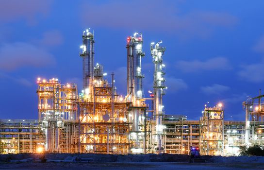 Chemical plant in night time