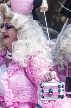 Cologne, Germany - July 7: costumed people at the CSD (Gay Pride Parade called Christopher Street Day) in Cologne on July 7, 2013