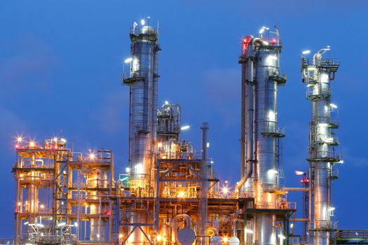 Chemical plant structure on twiliight time 