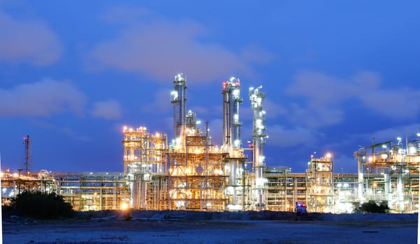 Chemical plant structure on twiliight time 