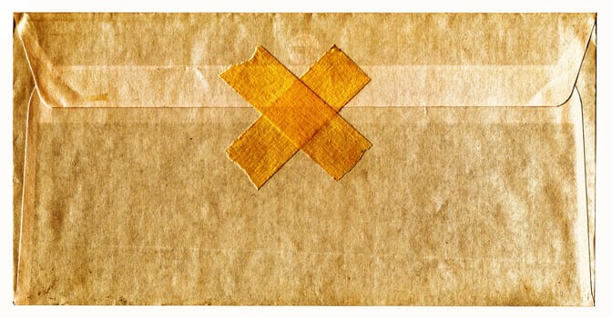 old sealed envelope isolated on the white