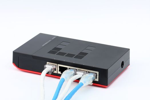 Ethernet switch isolated on the white background