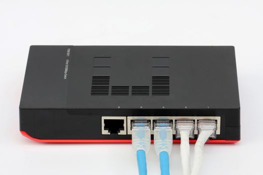 Ethernet switch isolated on the white background