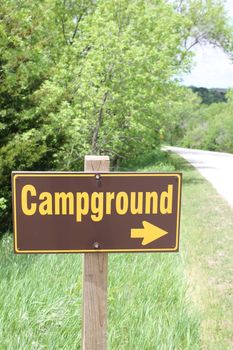 Campground sign at a state park campground.