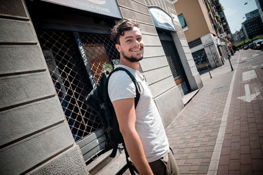young stylish man in the city