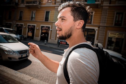 young stylish man in the city