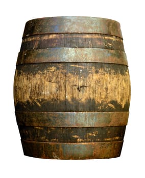 Isolated Of Vintage Grungy Old Wooden Beer Cask Or Barrel