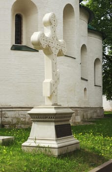 Memorial Cross from marble Dmitry Pozharsky. Suzdal