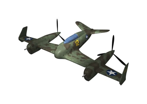 3D digital render of a plane isolated on white background