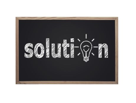 blackboard with solution on white background