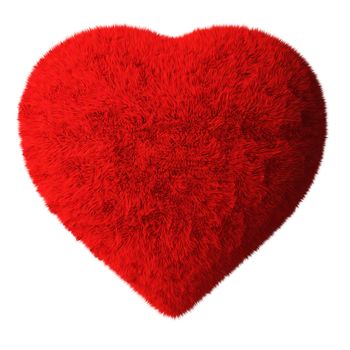Fluffy heart. isolated on white background.